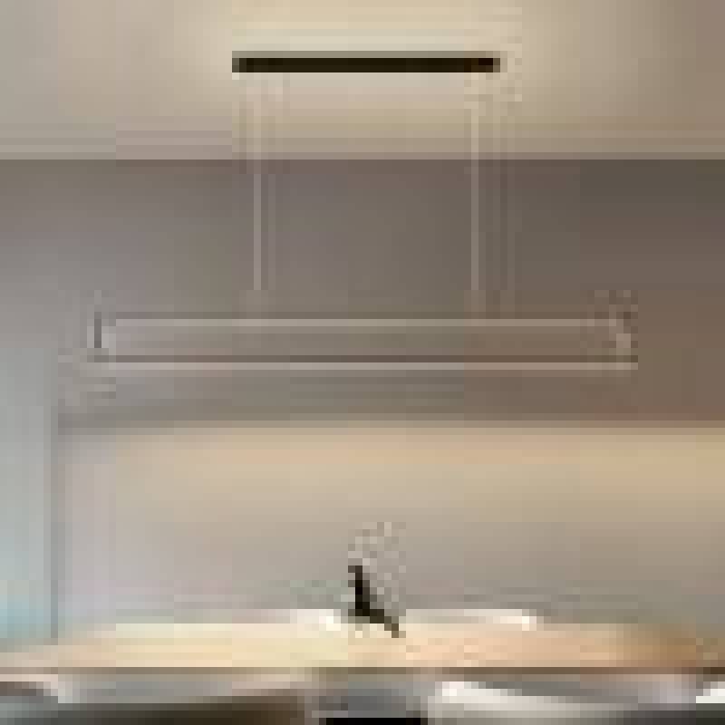 Arisha Modern Metal Vertical Rectangular Pendant Light, Black - Neutral Decor