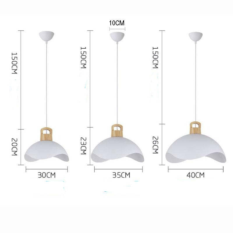 Valentina Colorful Shade Single Pendant Lights, Wood & Metal - Neutral Decor