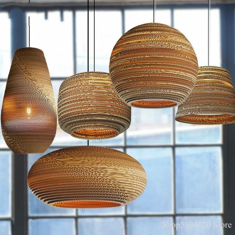 Muto Pastoral Silkworm Rustic Paper Pendant Light - Neutral Decor