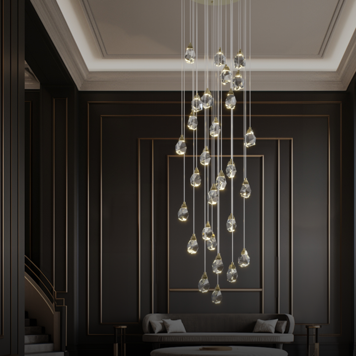 Kristy Design Ball Glass/Metal Pendant Light Gold - Neutral Decor