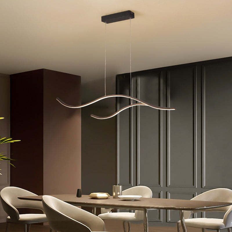 Arisha Modern Wave Pendant Light, 2 Colour - Neutral Decor
