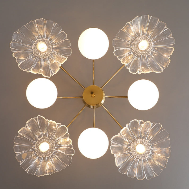 Valentina Nordic LED Chandelier Gold Glass Living/Dining Room/Bedroom - Neutral Decor