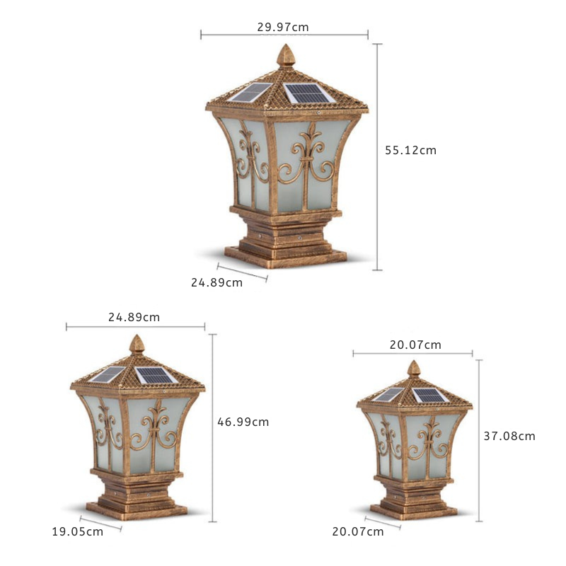 Leon Vintage Automatic Outdoor Fence Post Lights