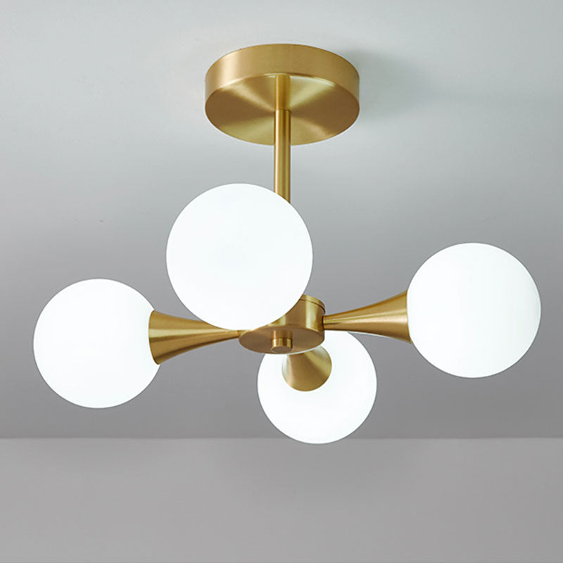 Valentina Contemporary Flush Mount Ceiling Light, Glass Bubble - Neutral Decor