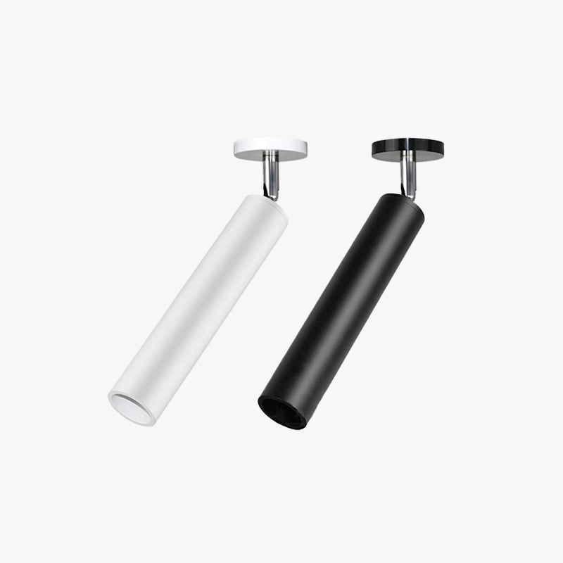 Aria Modern Long Tube Spotlight, Metal, Black/White - Neutral Decor
