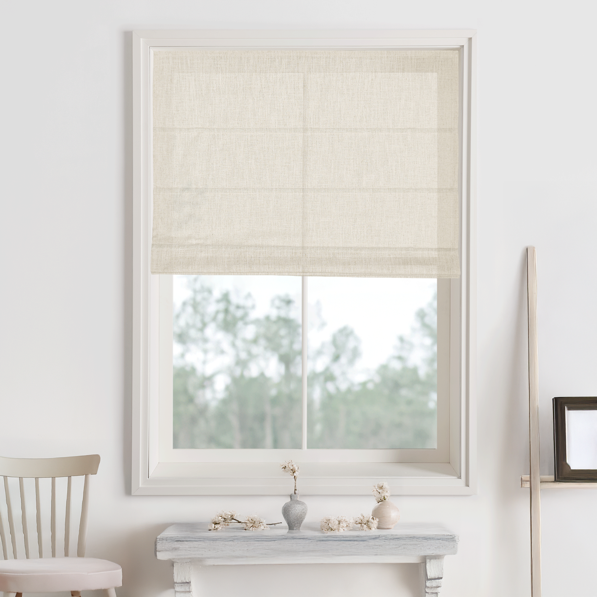 Bella Cotton Roman Shades & Blinds-Neutral Decor