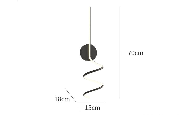 Arisha Modern LED Art Interior Wall Light Spiral, Black & White - Neutral Decor