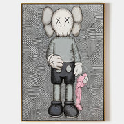 Kaws Companion with Pink Doll Pop Art Painting - Neutralighting