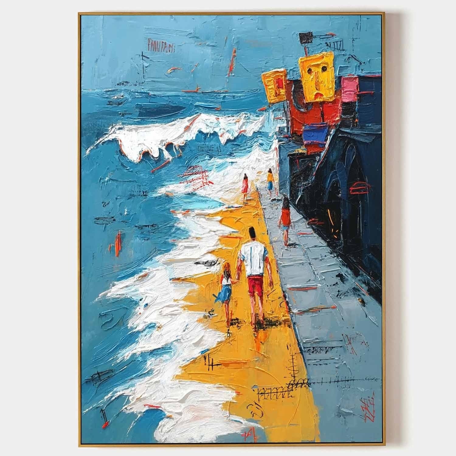 Wall Art Whimsical Plaster Beach - Neutralighting