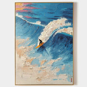 Wall Art Vertical Impressionist Surfing Scene Bold - Neutralighting