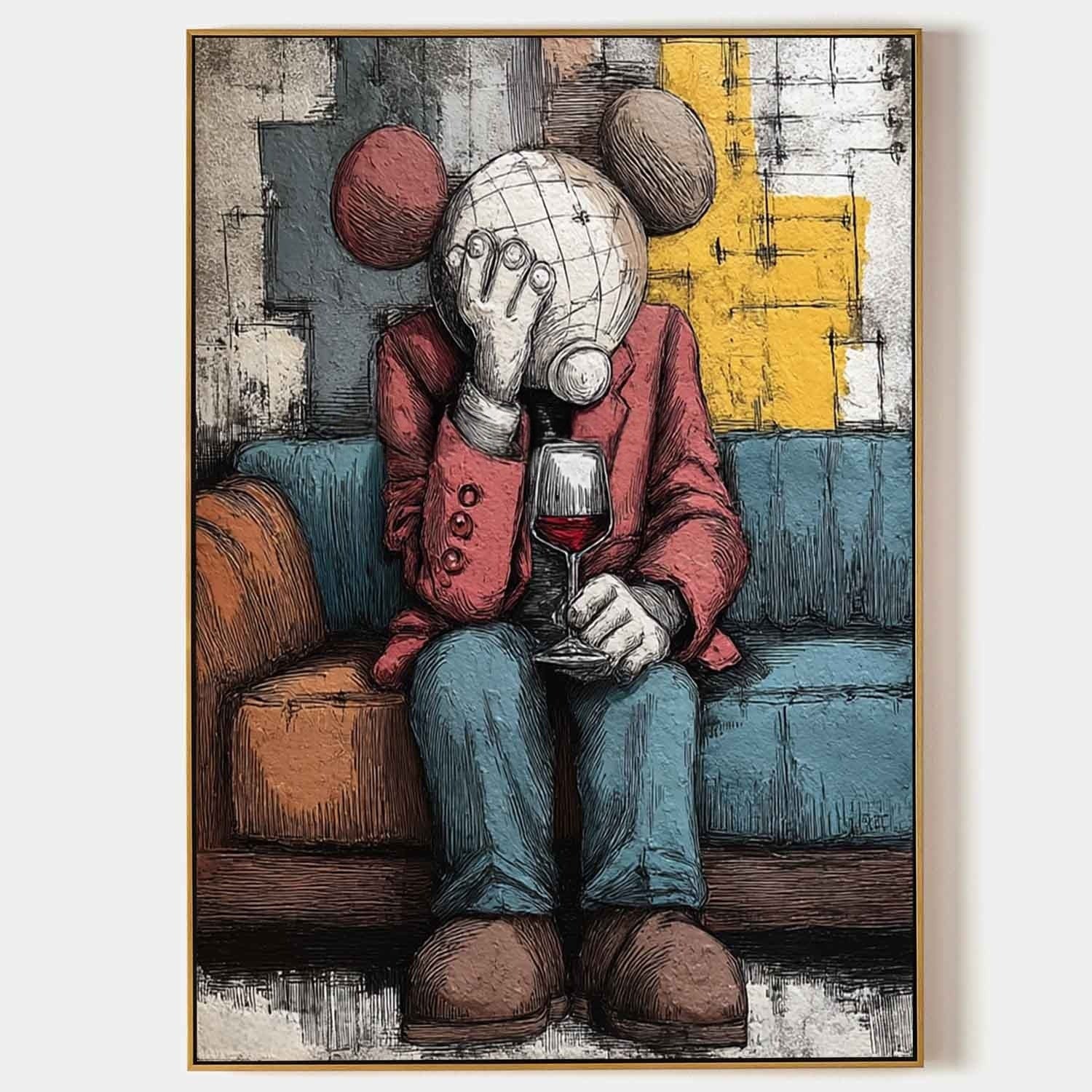 Kaws Melancholy Pop Art Painting - Neutralighting