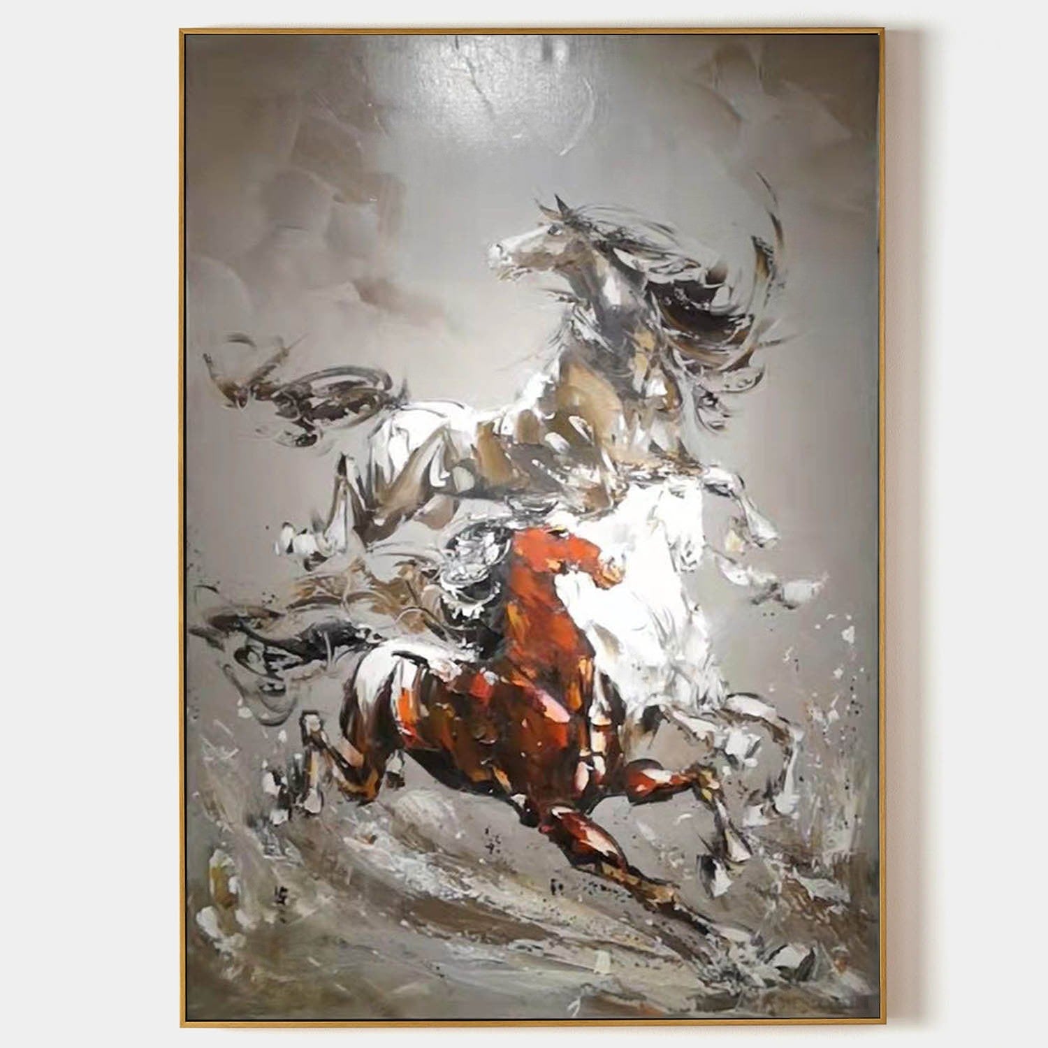 Wall Art Vertical Hyperrealism Galloping - Neutralighting