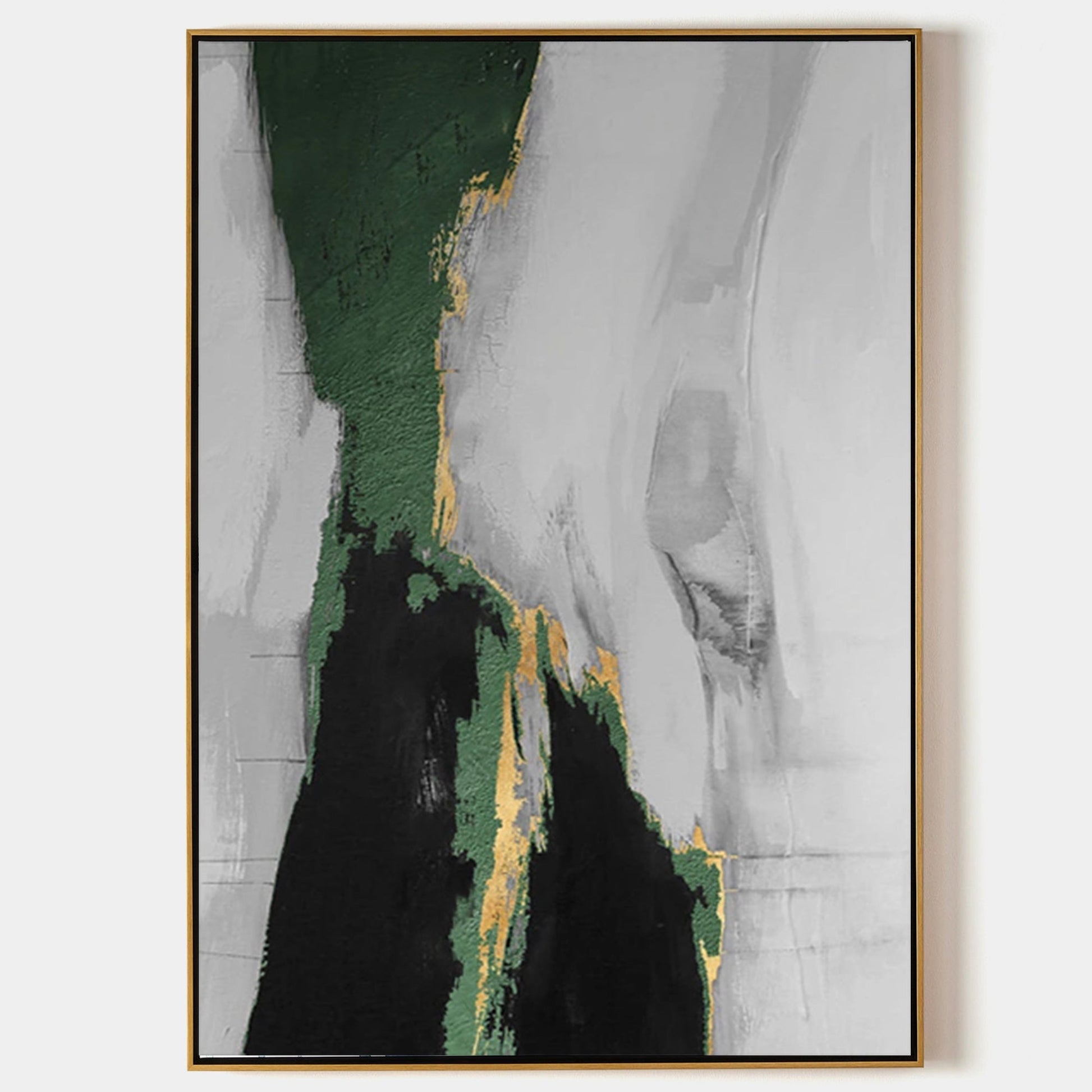 Green And Gold Abstract Painting ABAV133 - Neutralighting