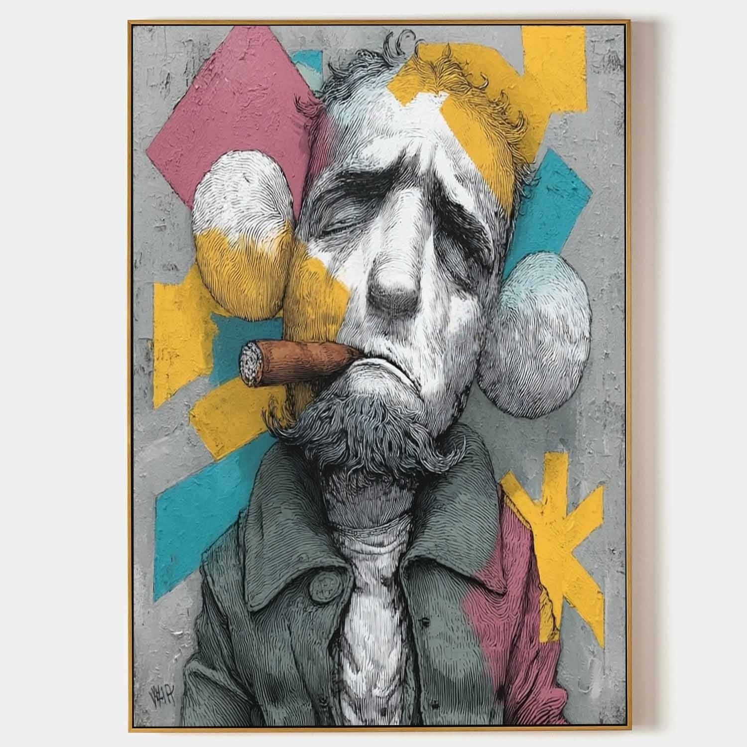 Kaws Bearded Gangster Pop Art Painting - Neutralighting