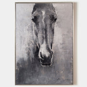 Grey White Abstract Horse Art ANH02 - Neutralighting
