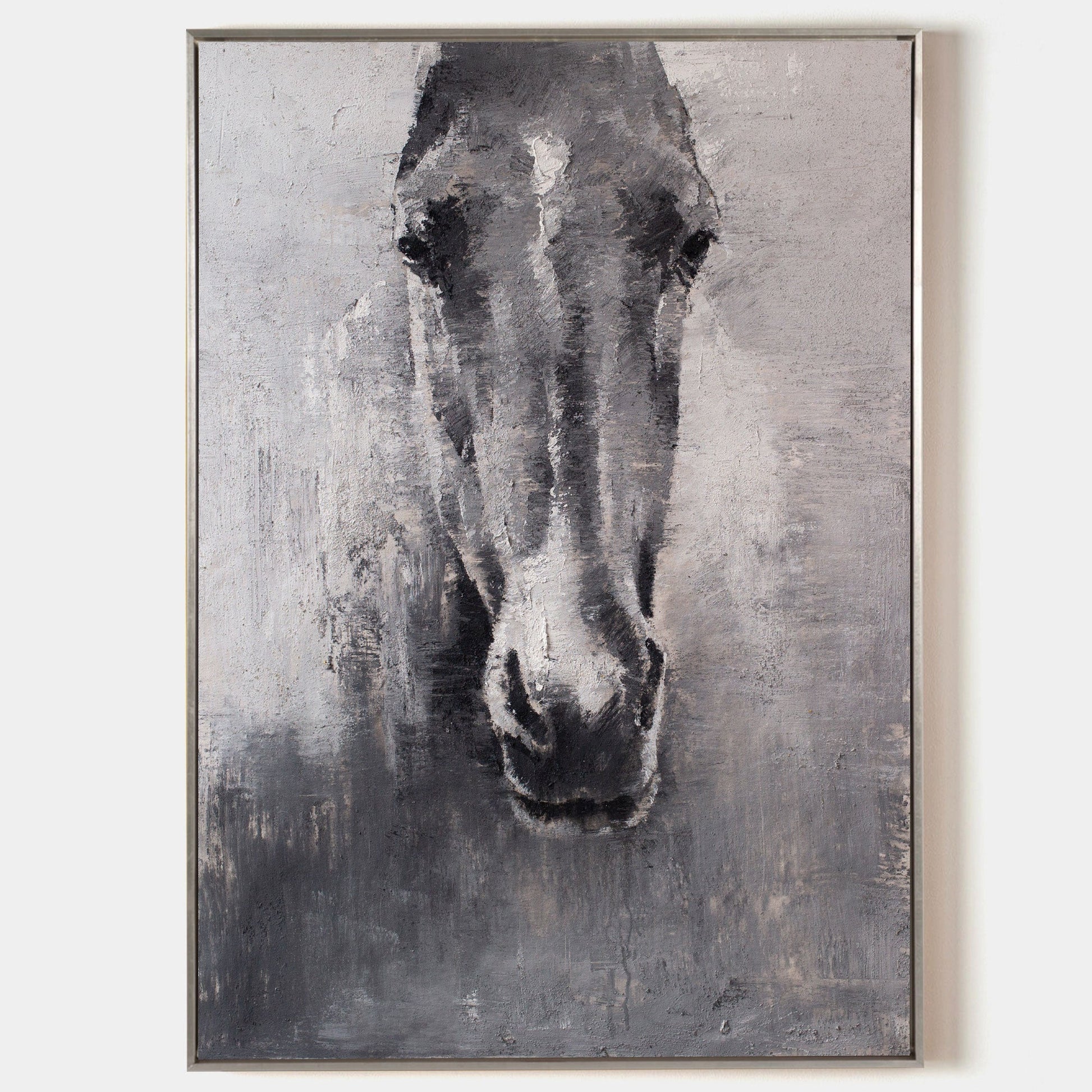 Grey White Abstract Horse Art ANH02 - Neutralighting