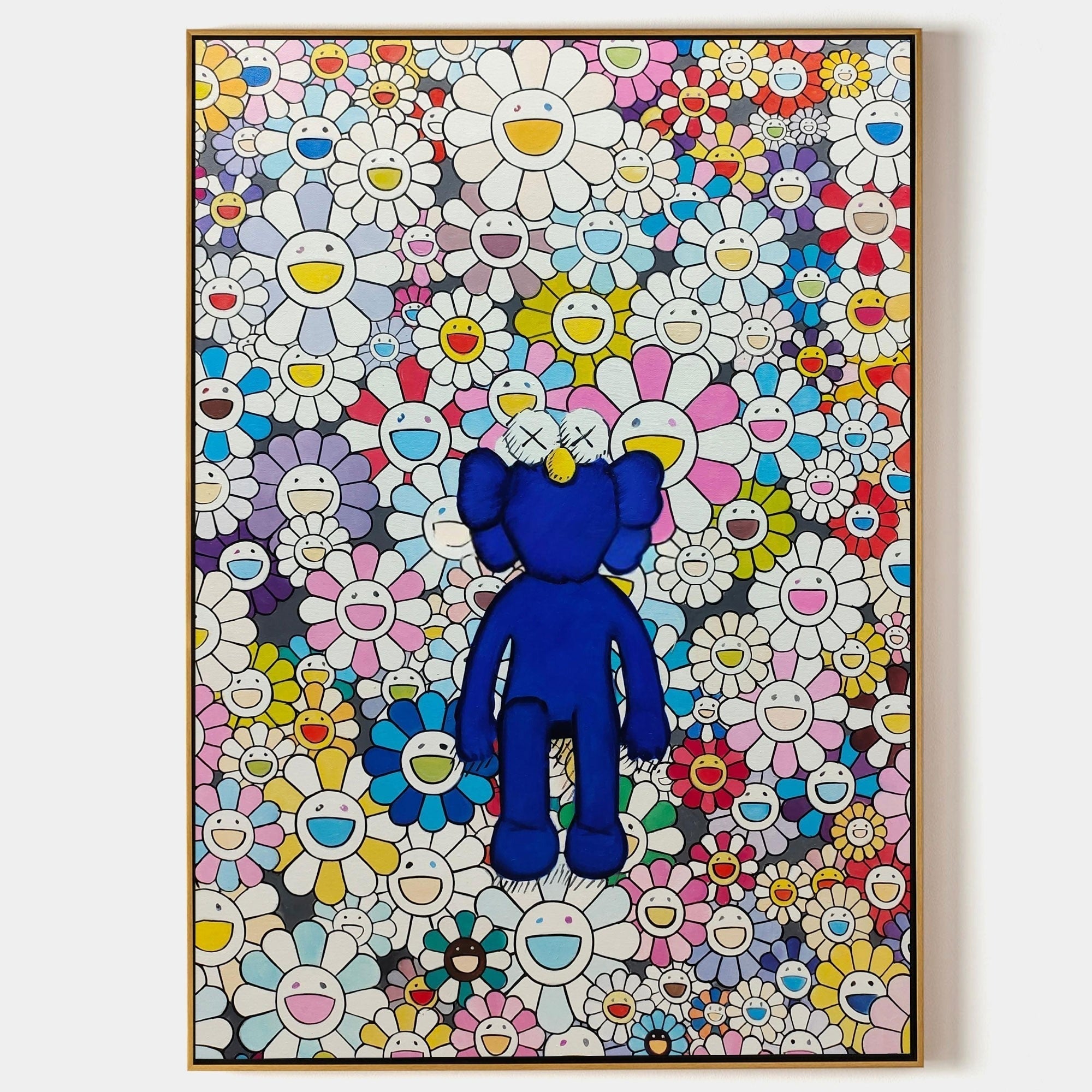 Wall Art Blue Kaws Murakami Flower - Neutralighting