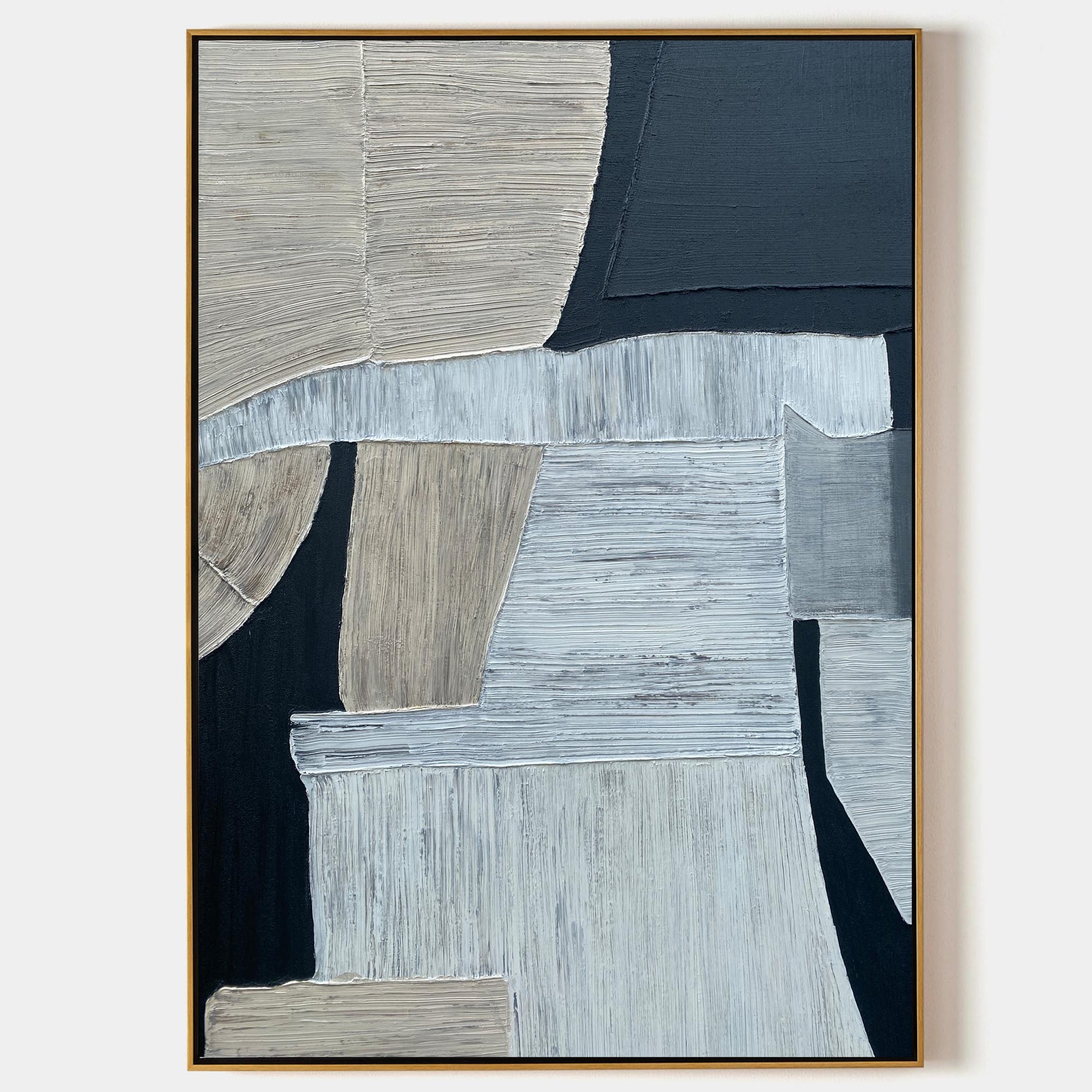 Black And Grey Abstract Painting ABAV209 - Neutralighting