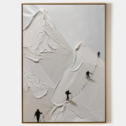 Skier Plaster Art Texture Painting - Letslighting