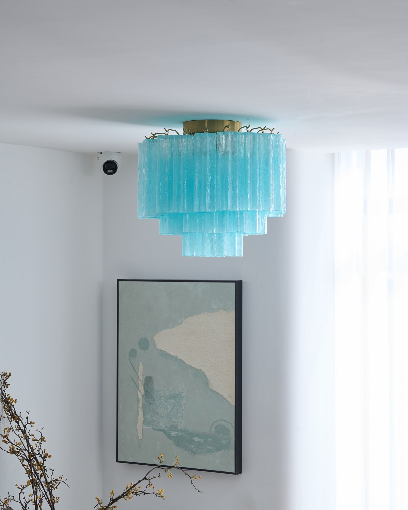 Aurora Ceiling Lamp White Murano Glass Layered Elegant Modern-Neutral Decor