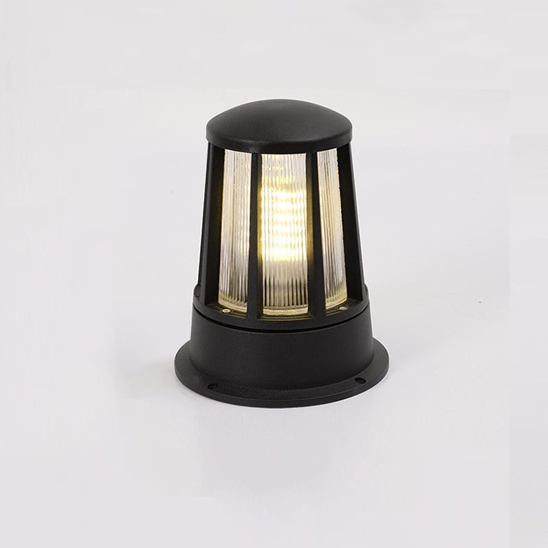 Annette Round Creative Modern Black Outdoor Pillar Lights