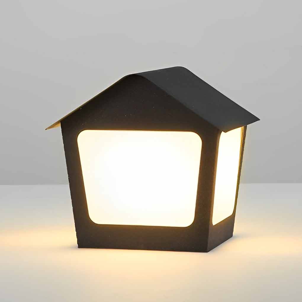 Gida Cottage Shaped LED Modern Outdoor Post Pillar Light