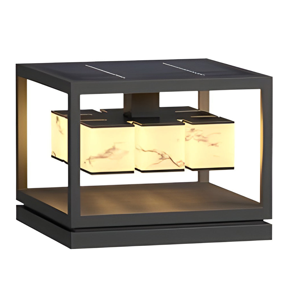 Herdsm Square LED Modern Steel Outdoor Post Caps Lights