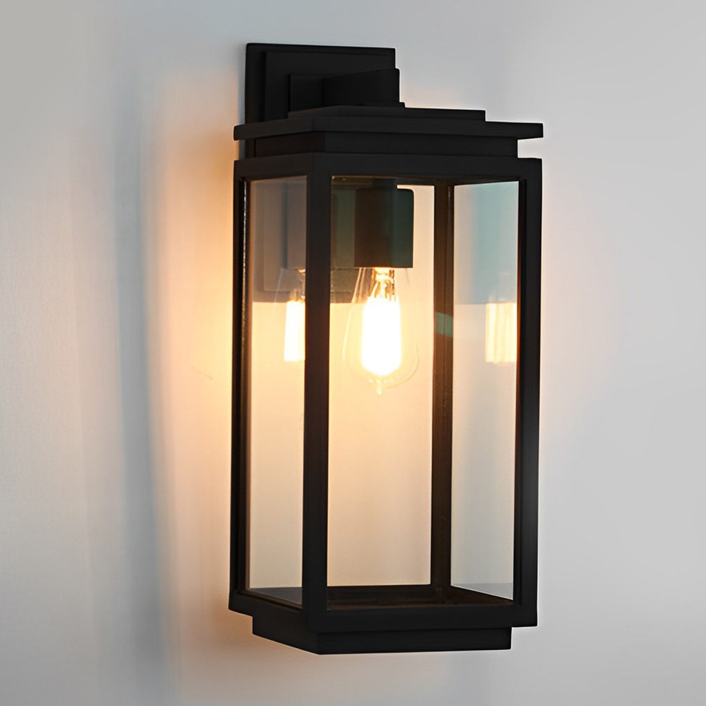 Jophine Rectangular Industrial Glass Outdoor Wall Lamp