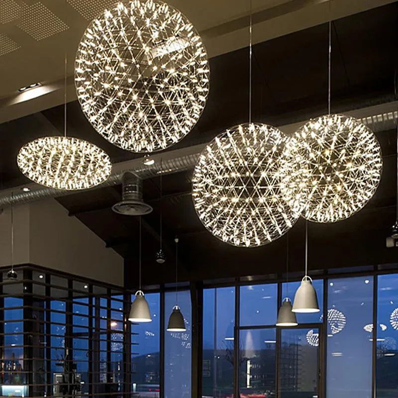 Arisha Firework Art Deco Orbit Shade Pendant Light - Neutral Decor