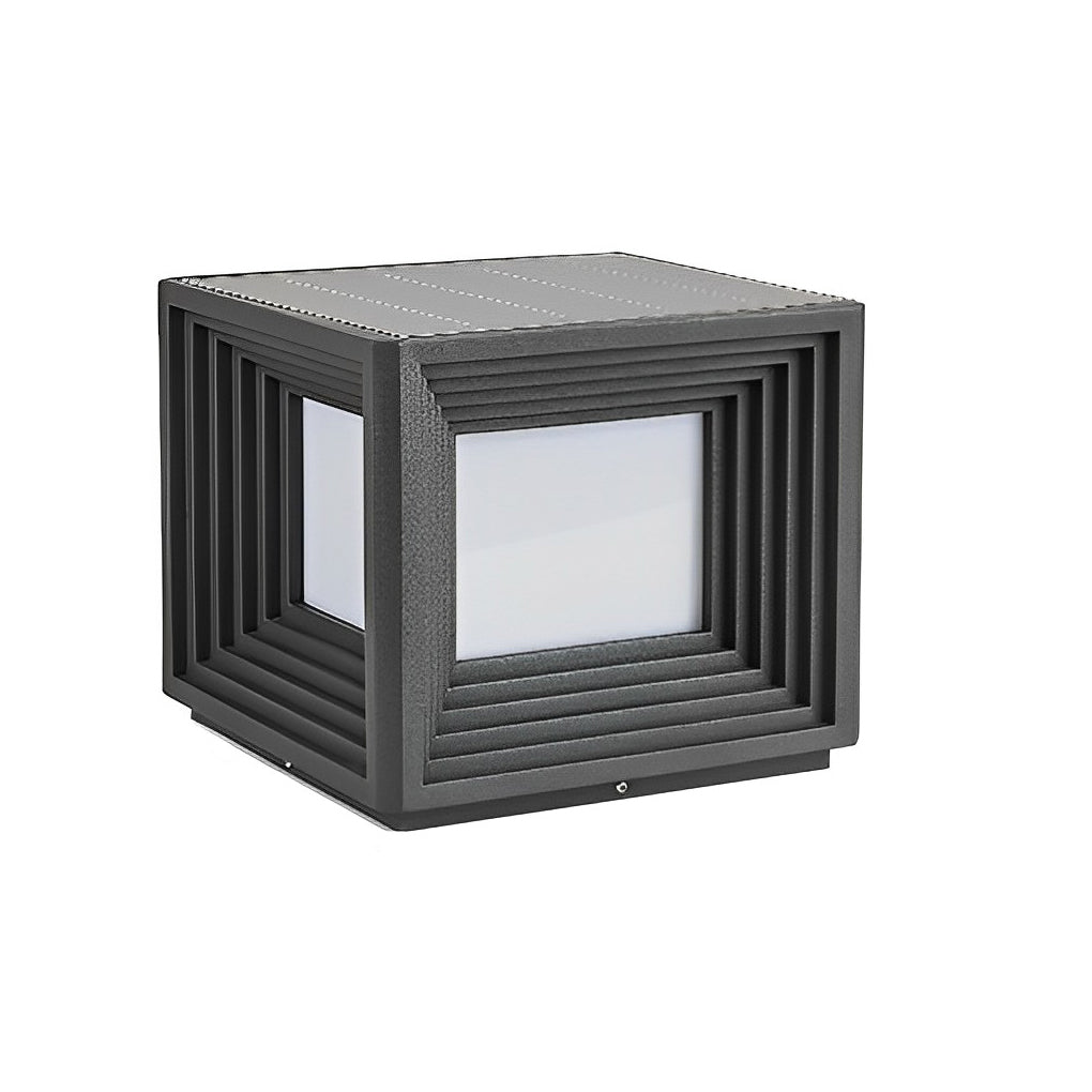 Square Creative LED Modern Steel Outdoor Post Caps Lights