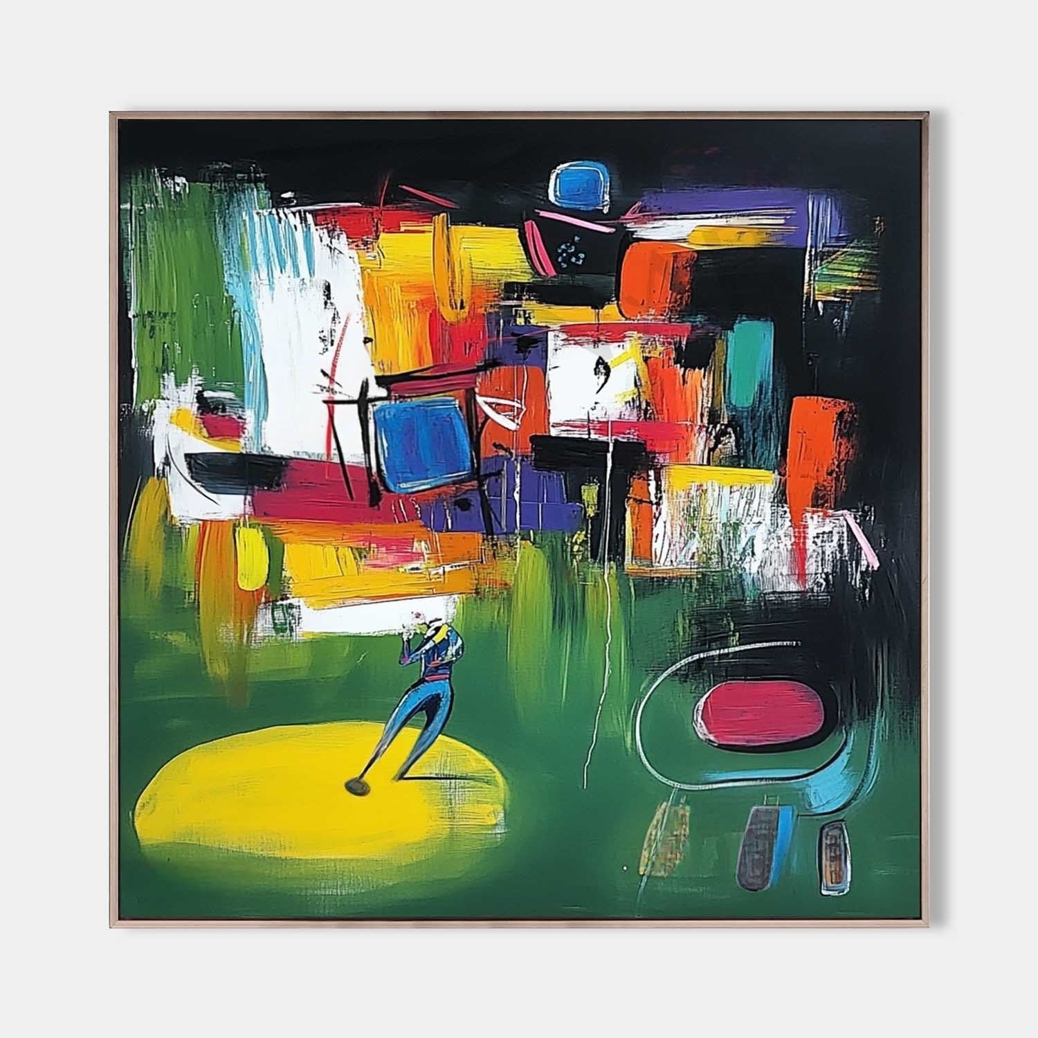 Wall Art Expressionist Golf Painting - Neutralighting