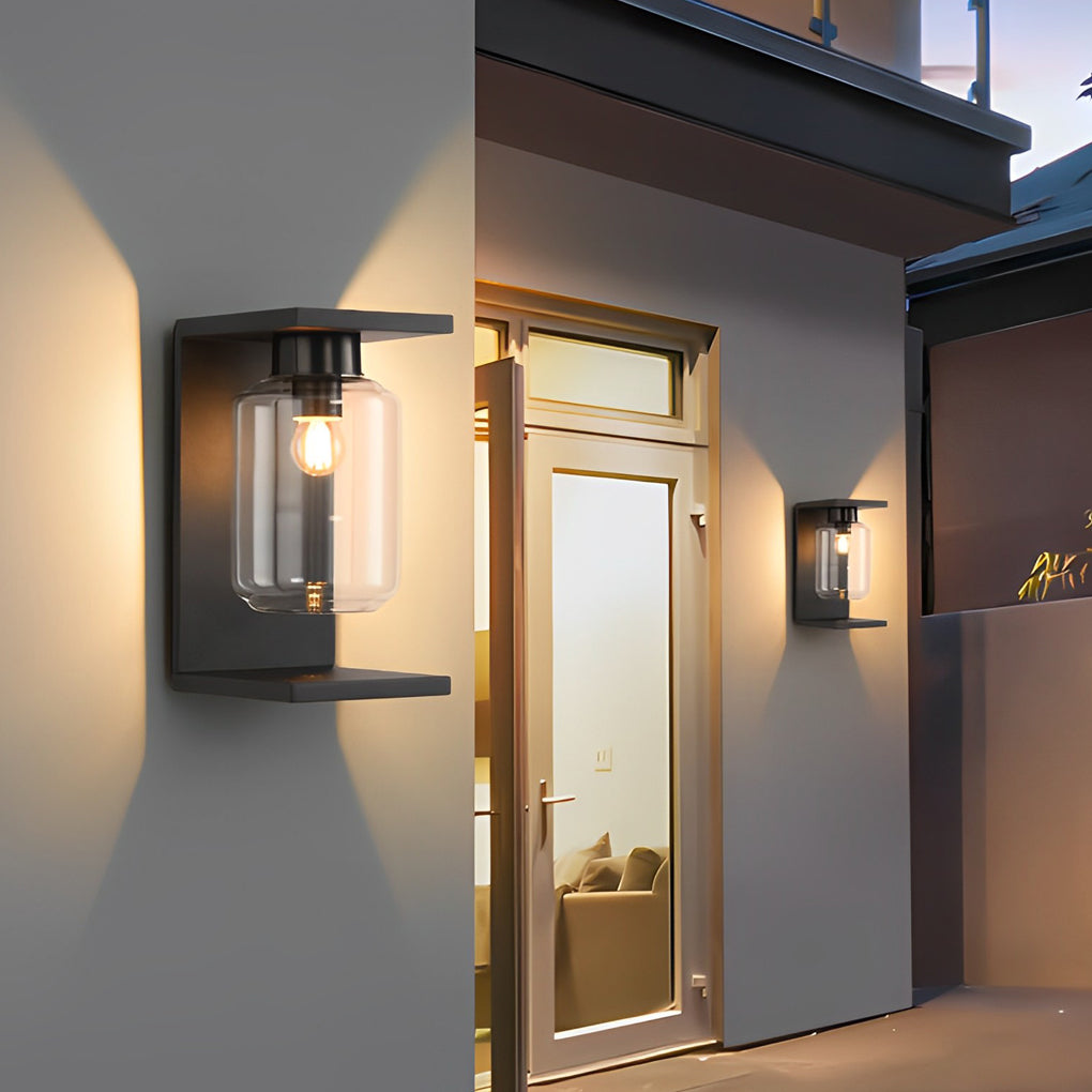 Serenay LED Modern Solar Glass Outdoor Wall Lights
