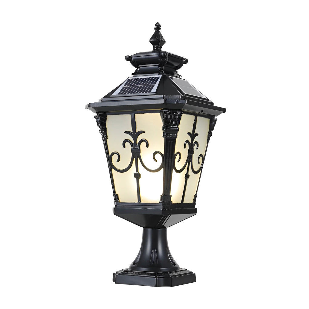Loble Retro Pattern LED European Outdoor Fence Post Lights