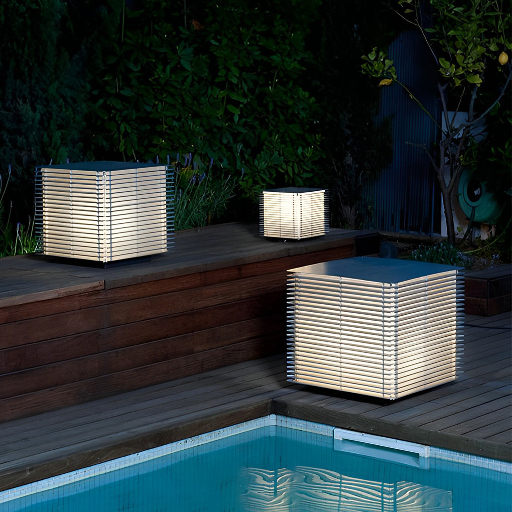 Alina Square Grids LED Outdoor Lawn Lamp