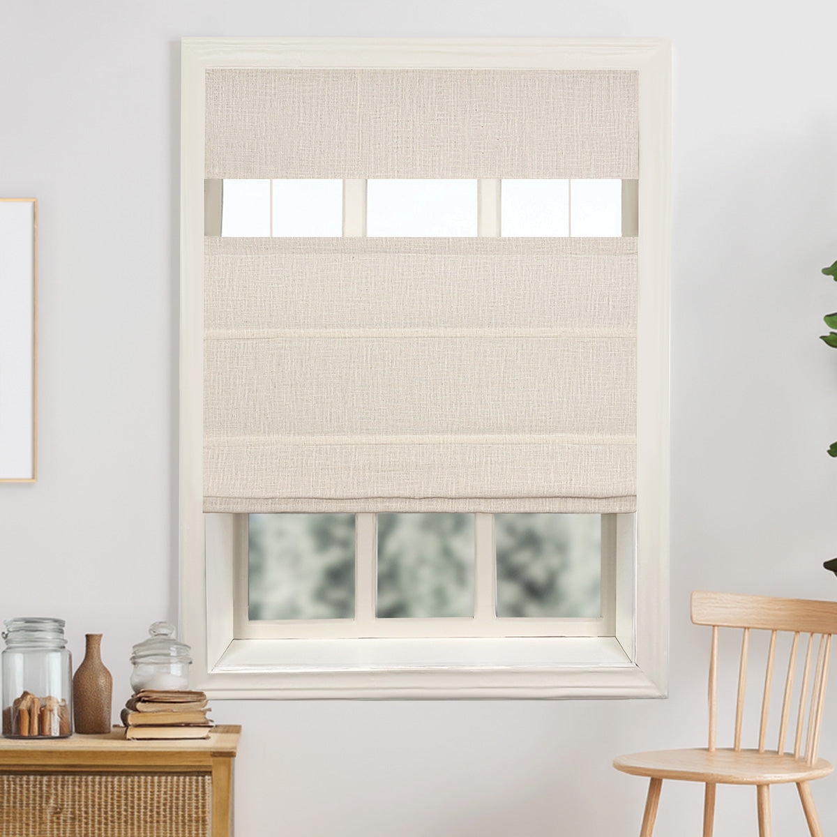 Lily Linen Top Down Bottom Up Roman Shades & Blinds | Lily-D-Neutral Decor