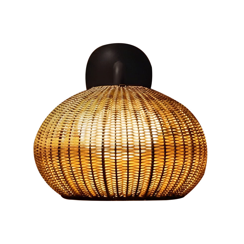Jarvis Lantern Shaped Modern Rattan Outdoor Wall Lamp