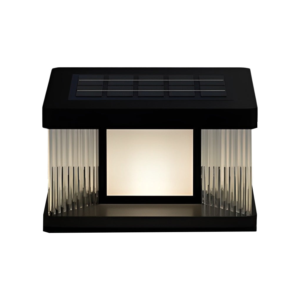 Lucinda Modern Solar Fence Glass Post Lights