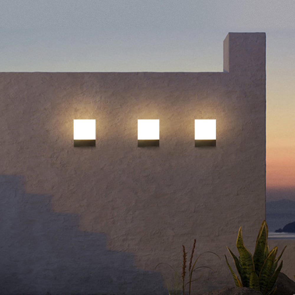 Ray Modern Sensor Rectangular Metal Outdoor Wall Lamp, Black/White - Neutral Decor