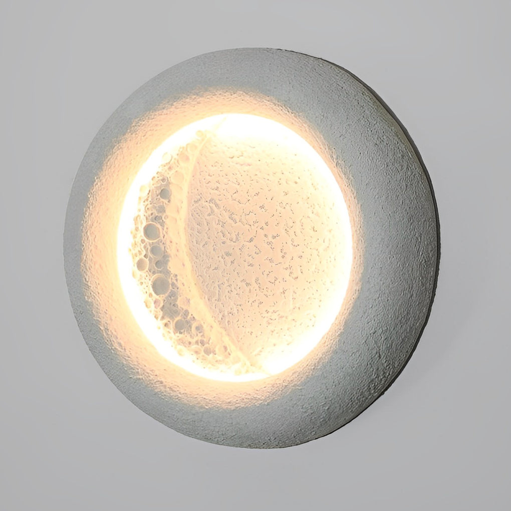 Berha Creative Moon LED Modern Concrete Outdoor Wall Lamp