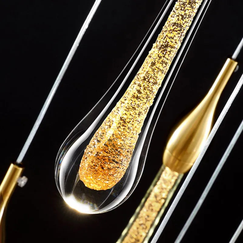 Kristy Modern Water Drop Wall Lamp, Black/Gold - Neutral Decor