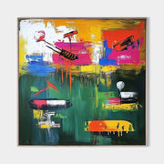 Wall Art Square Expressionist Golf Painting - Neutralighting