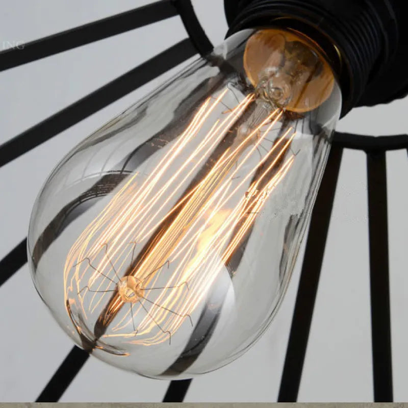 Epoch Retro Rope Metal Pendant Light, Black - Neutral Decor