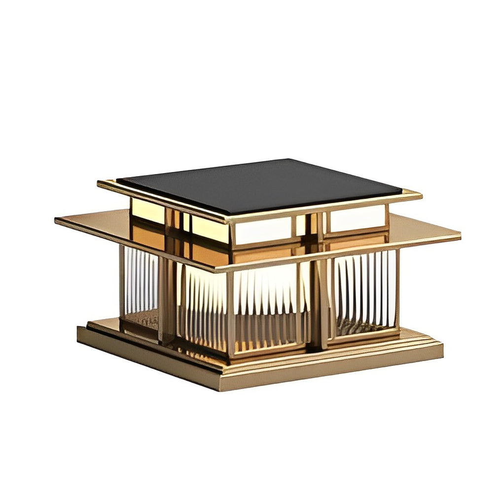 Haylyy Modern Solar Post Caps Glass Outdoor Pillar Light