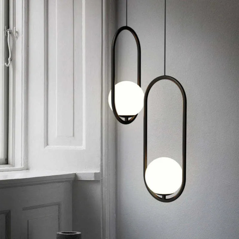 Arisha Modern Globe Metal/Glass Pendant Light, 3 Style - Neutral Decor