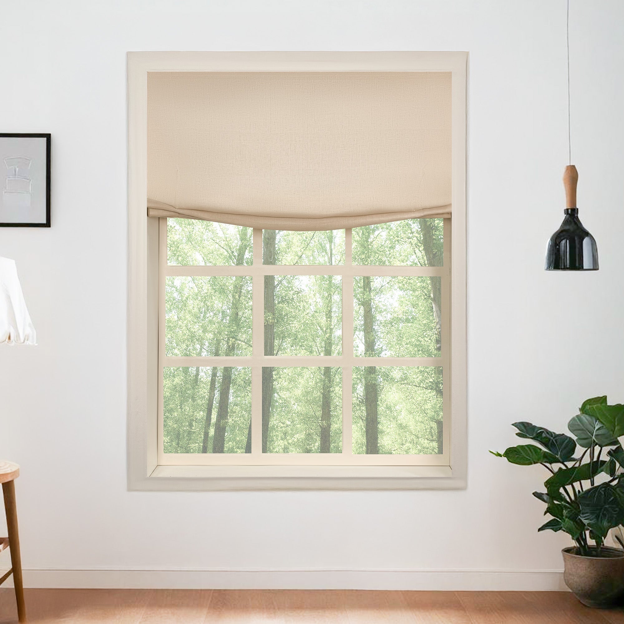 Belgian Flax Linen Roman Shades & Blinds | Relaxed-Neutral Decor