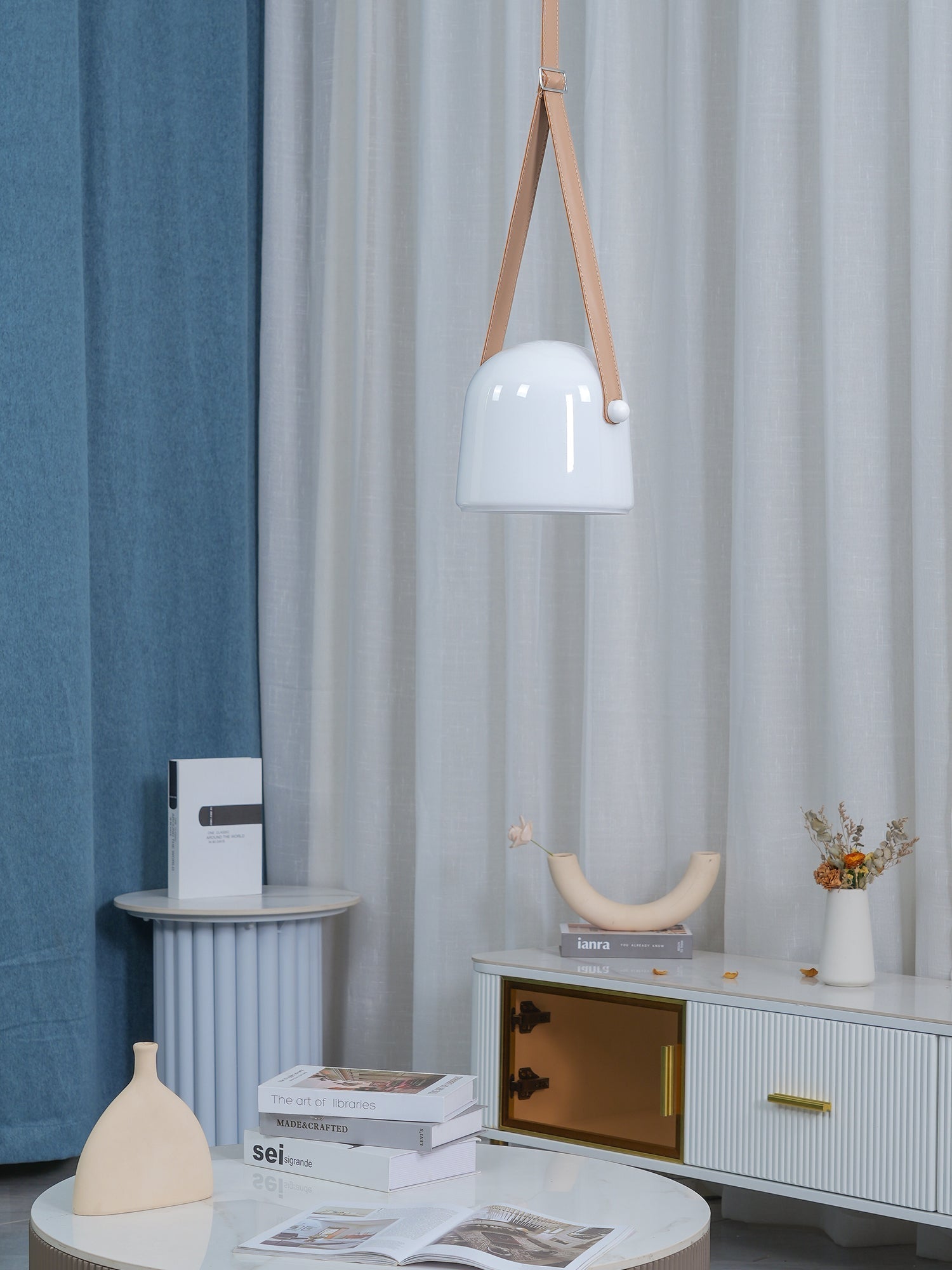 Averisce Leather Industrial Pendant Light-Neutral Decor