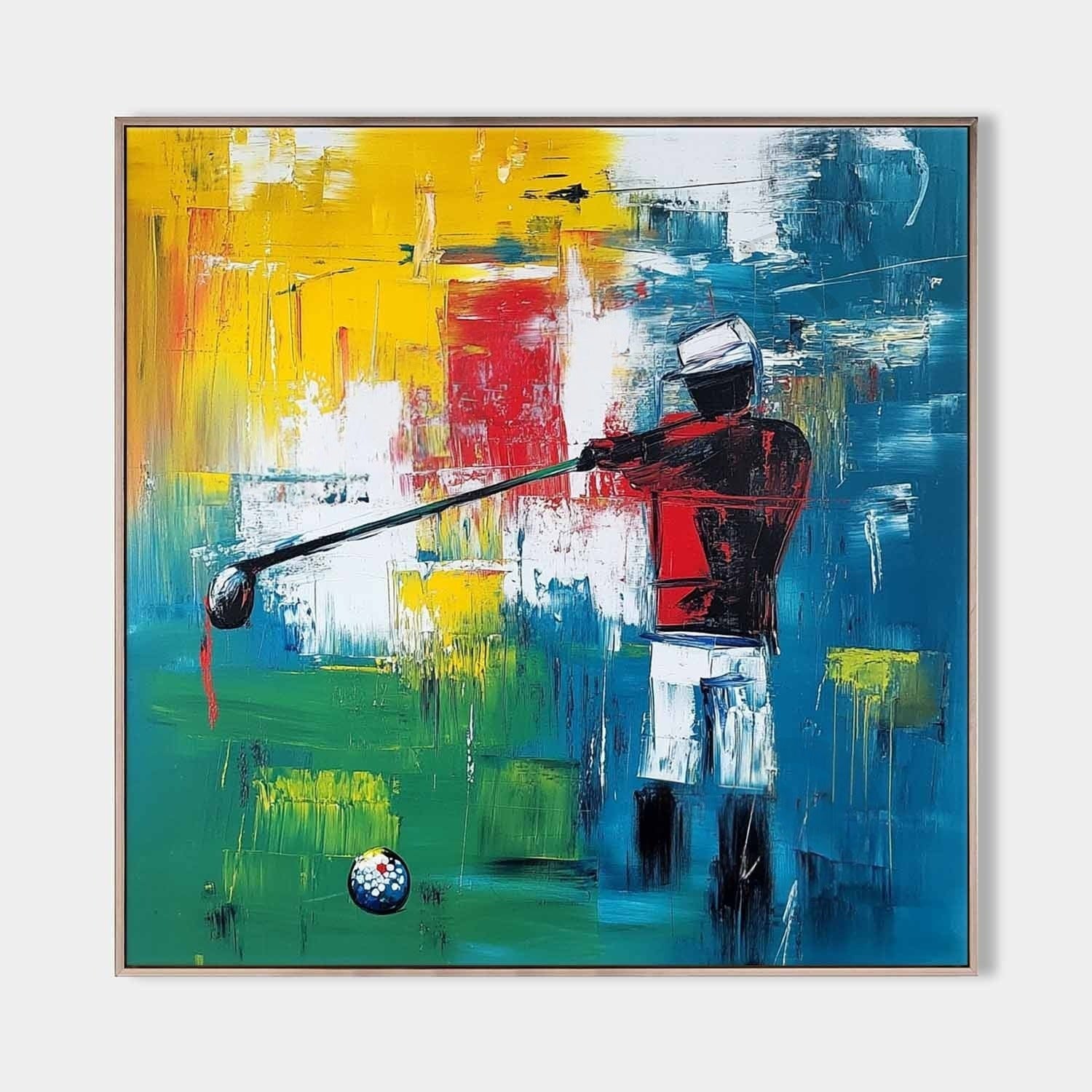 Wall Art Abstract Golfer Swing Colorful - Neutralighting