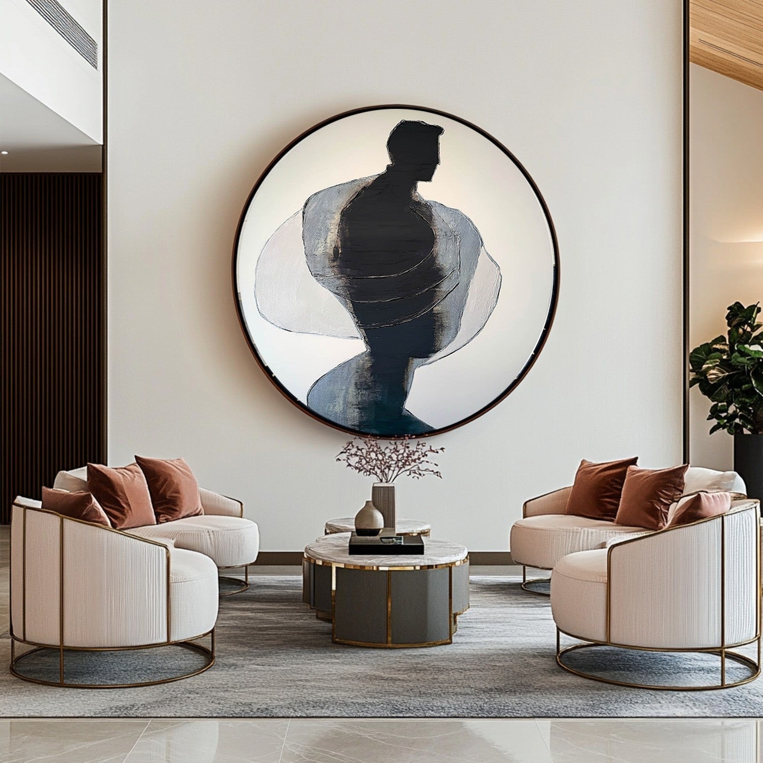 Wall Art Textured Male Figure Silhouette - Neutralighting