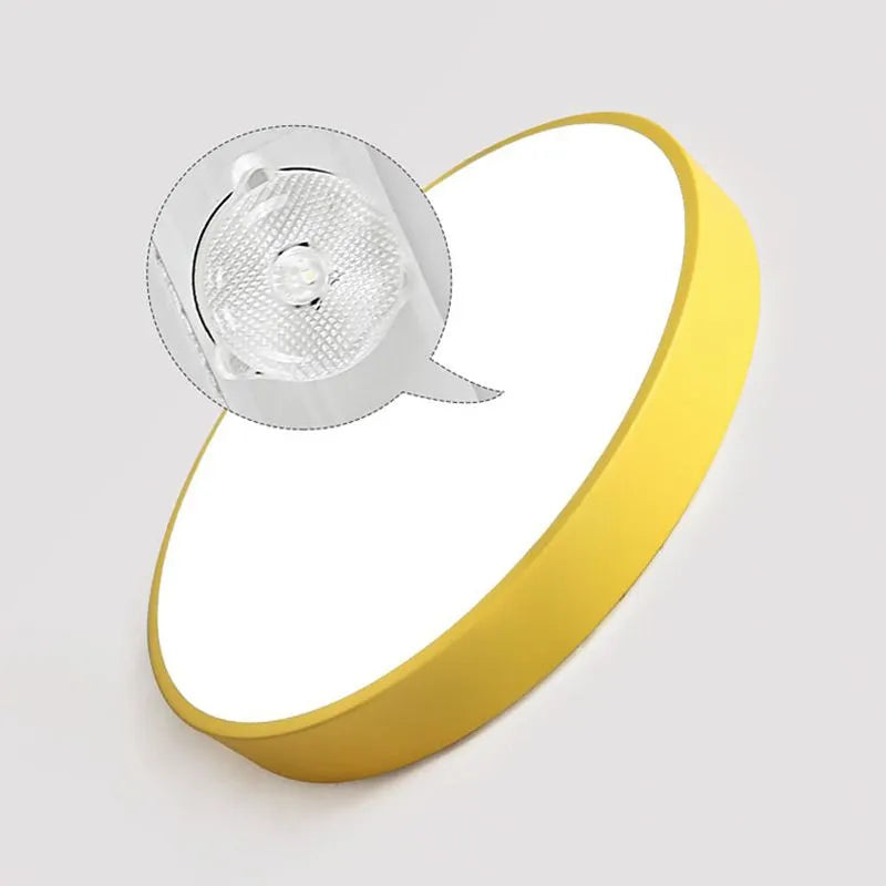 Valentina Ceiling Light Rond Flush Mount, Yellow/Blue/Green/Pink/Grey, Bedroom - Neutral Decor