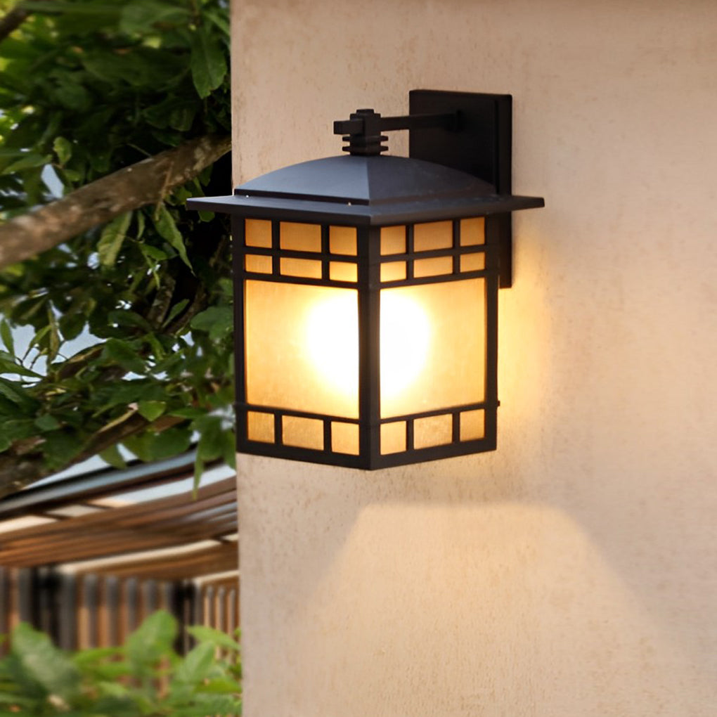Dillon Square Retro Vintage Glass Outdoor Wall Lights